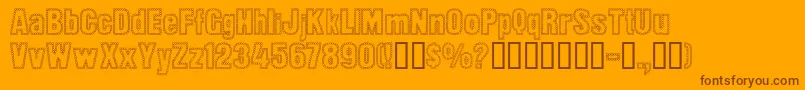 DotTrail Font – Brown Fonts on Orange Background