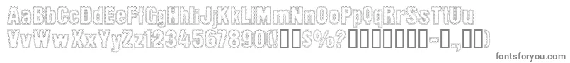 DotTrail-fontti – harmaat kirjasimet valkoisella taustalla