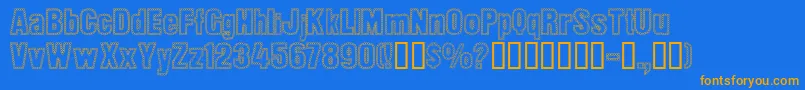 DotTrail Font – Orange Fonts on Blue Background