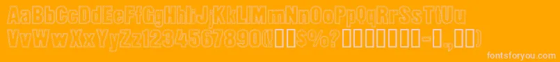 Saiba mais sobre a fonte DotTrail Fonte DotTrail – fontes rosa em um fundo laranja