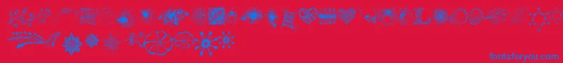 Digistampsone Font – Blue Fonts on Red Background