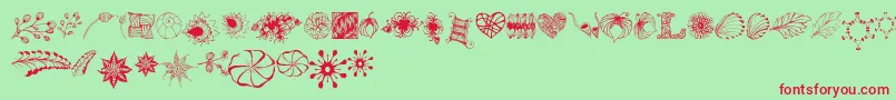 Digistampsone Font – Red Fonts on Green Background