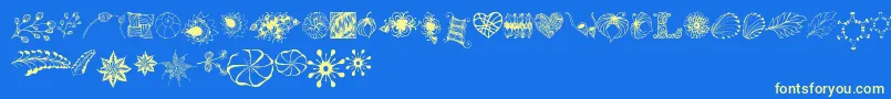 Digistampsone Font – Yellow Fonts on Blue Background