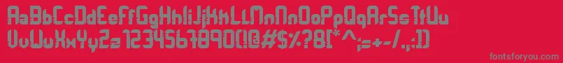 フォントOrbitracer – 赤い背景に灰色の文字