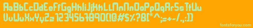 Fonte Orbitracer – fontes verdes em um fundo laranja