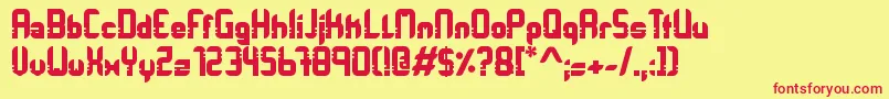 フォントOrbitracer – 赤い文字の黄色い背景