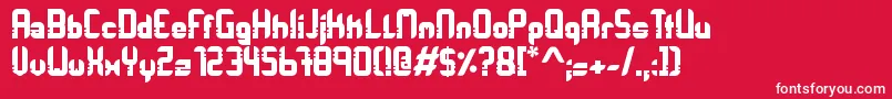 Czcionka Orbitracer – białe czcionki na czerwonym tle