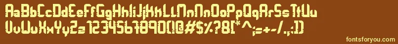 Orbitracer-fontti – keltaiset fontit ruskealla taustalla