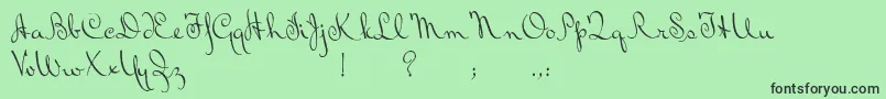 フォントBluelminRalph – 緑の背景に黒い文字