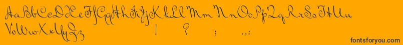 BluelminRalph-Schriftart – Schwarze Schriften auf orangefarbenem Hintergrund