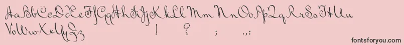 BluelminRalph-Schriftart – Schwarze Schriften auf rosa Hintergrund