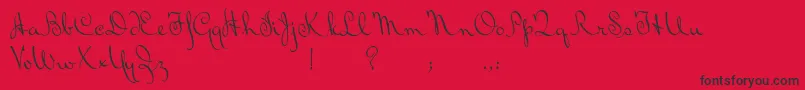BluelminRalph-Schriftart – Schwarze Schriften auf rotem Hintergrund