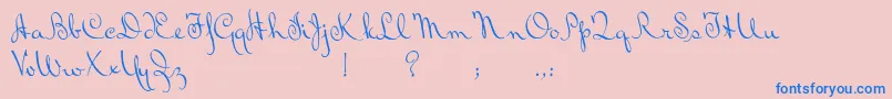 BluelminRalph-fontti – siniset fontit vaaleanpunaisella taustalla