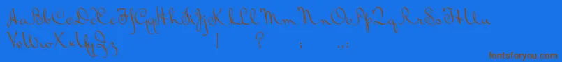 BluelminRalph-fontti – ruskeat fontit sinisellä taustalla