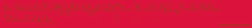 フォントBluelminRalph – 赤い背景に茶色の文字