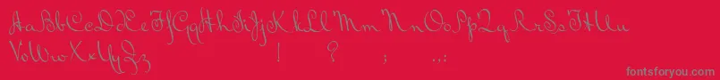 フォントBluelminRalph – 赤い背景に灰色の文字