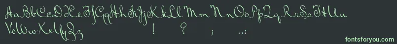フォントBluelminRalph – 黒い背景に緑の文字