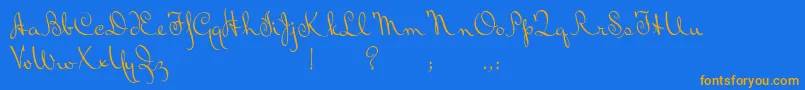 BluelminRalph Font – Orange Fonts on Blue Background