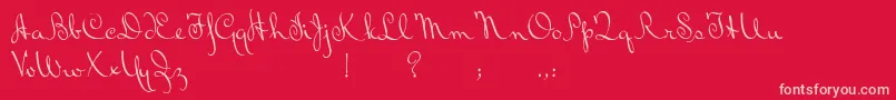 BluelminRalph-Schriftart – Rosa Schriften auf rotem Hintergrund