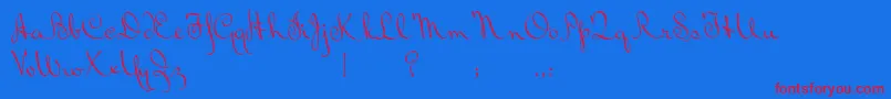 BluelminRalph Font – Red Fonts on Blue Background
