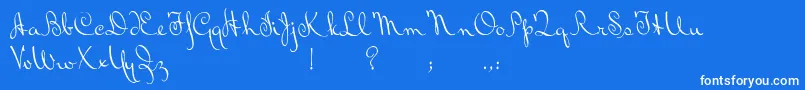 BluelminRalph-fontti – valkoiset fontit sinisellä taustalla