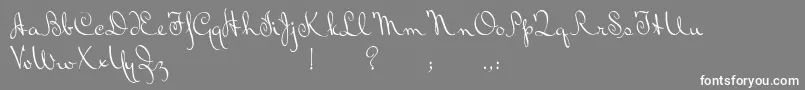 BluelminRalph-fontti – valkoiset fontit harmaalla taustalla