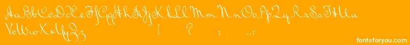 BluelminRalph-Schriftart – Weiße Schriften auf orangefarbenem Hintergrund