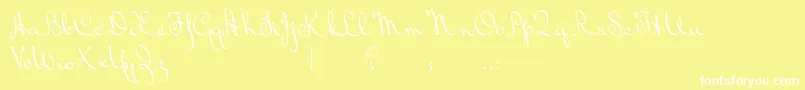 BluelminRalph-Schriftart – Weiße Schriften auf gelbem Hintergrund
