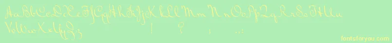 BluelminRalph-Schriftart – Gelbe Schriften auf grünem Hintergrund