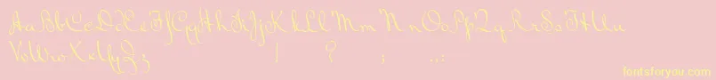BluelminRalph-Schriftart – Gelbe Schriften auf rosa Hintergrund
