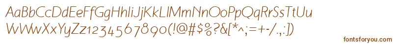 MalvernOsfItalic-fontti – ruskeat fontit valkoisella taustalla