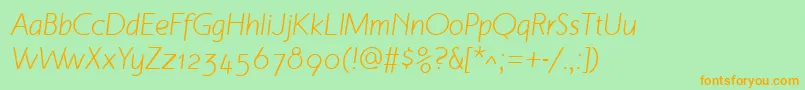 MalvernOsfItalic Font – Orange Fonts on Green Background