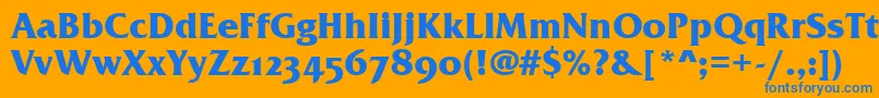 FrizQuadrataOsTtBold Font – Blue Fonts on Orange Background