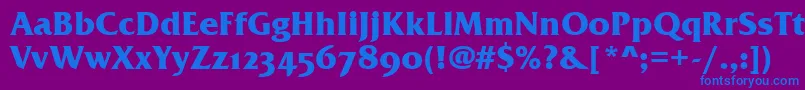 FrizQuadrataOsTtBold Font – Blue Fonts on Purple Background