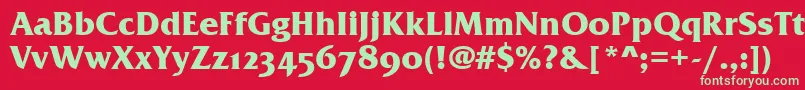 FrizQuadrataOsTtBold Font – Green Fonts on Red Background