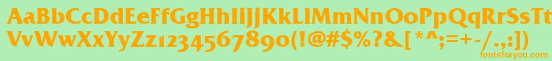 FrizQuadrataOsTtBold Font – Orange Fonts on Green Background