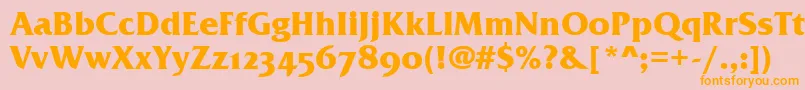 FrizQuadrataOsTtBold Font – Orange Fonts on Pink Background