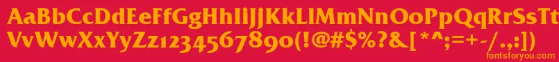 FrizQuadrataOsTtBold Font – Orange Fonts on Red Background
