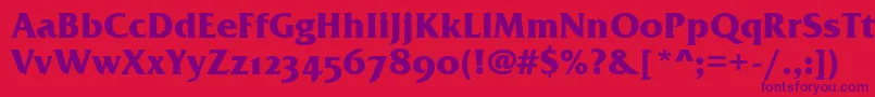 FrizQuadrataOsTtBold Font – Purple Fonts on Red Background