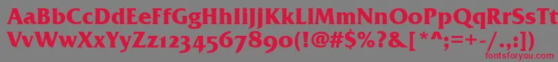 FrizQuadrataOsTtBold Font – Red Fonts on Gray Background