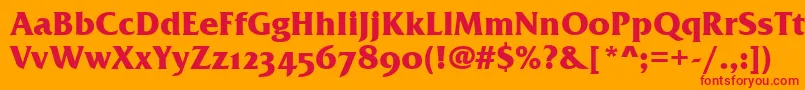 FrizQuadrataOsTtBold Font – Red Fonts on Orange Background