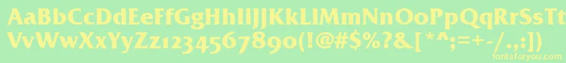 FrizQuadrataOsTtBold Font – Yellow Fonts on Green Background
