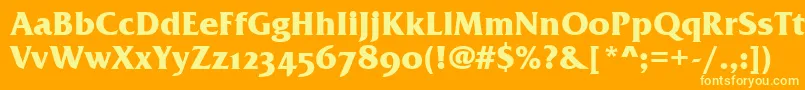 FrizQuadrataOsTtBold Font – Yellow Fonts on Orange Background