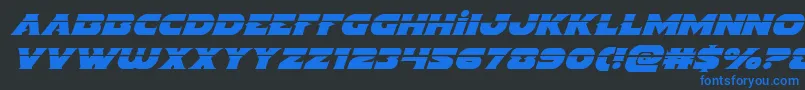 Indigodemonlaserital Font – Blue Fonts on Black Background