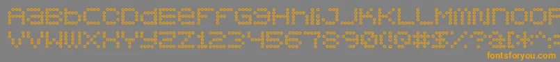 フォント5x5dotso – オレンジの文字は灰色の背景にあります。