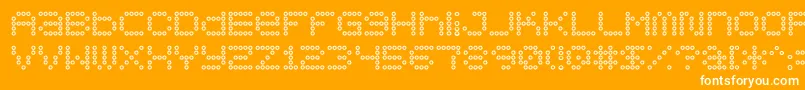 5x5dotso-fontti – valkoiset fontit oranssilla taustalla