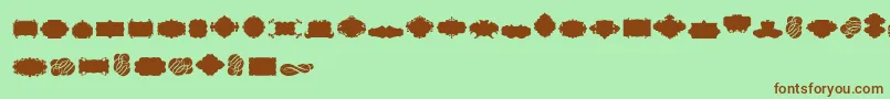 Czcionka CornucopiaCaligraficaTwo – brązowe czcionki na zielonym tle