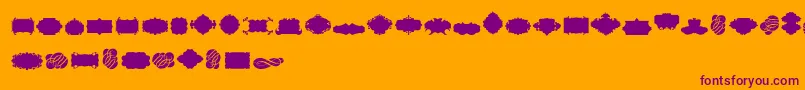 Czcionka CornucopiaCaligraficaTwo – fioletowe czcionki na pomarańczowym tle