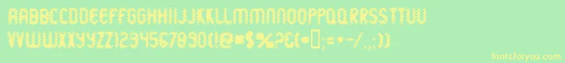 WildSewerage Font – Yellow Fonts on Green Background