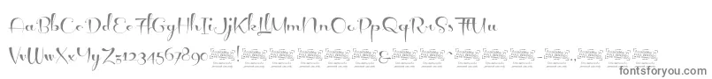 LeviteeDemo-fontti – harmaat kirjasimet valkoisella taustalla